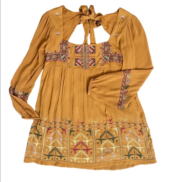 Free People Rhiannon Embroidered Dress Sz (S) - Picture 2 of 14